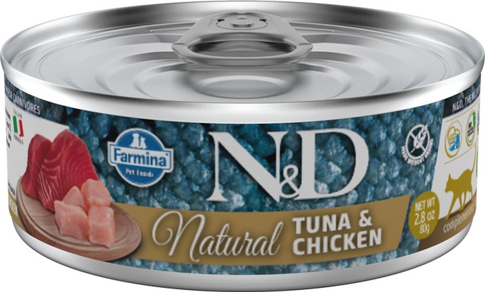 N&amp;d cat natural tuna &amp; chicken 80 g