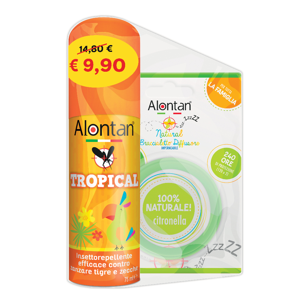 Bi pack tropical spray 75 ml + braccialetto diffusore