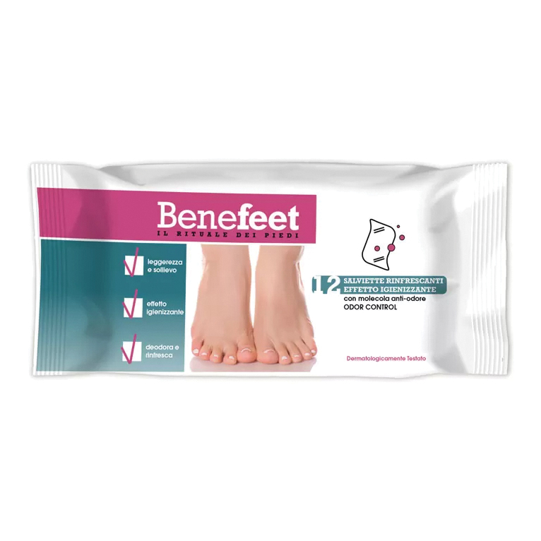 BIOGENYA - Benefeet - 12 Salviette Rinfrescanti per i piedi ad Effetto Igienizzante