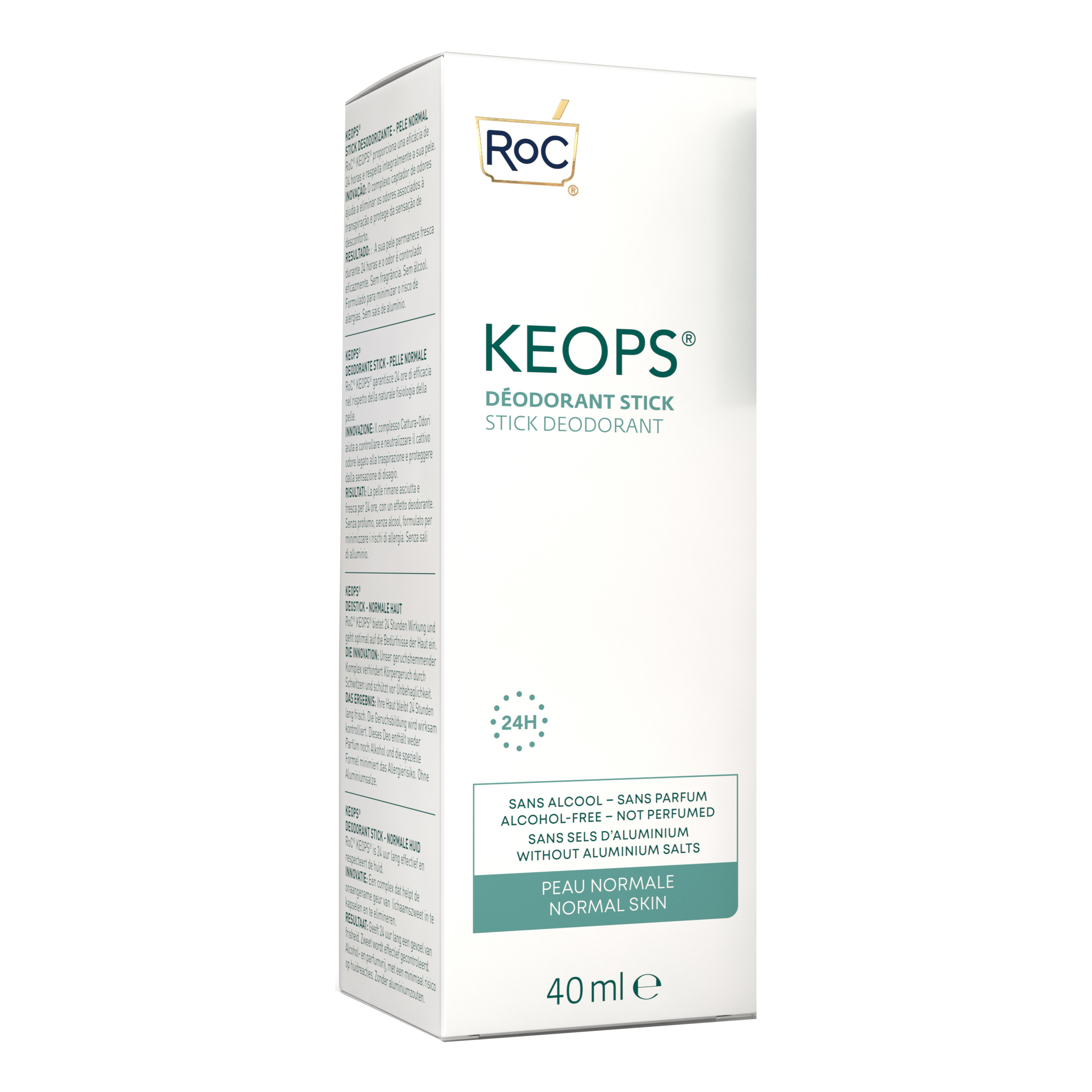 Roc keops deodorante stick 24h 40 ml
