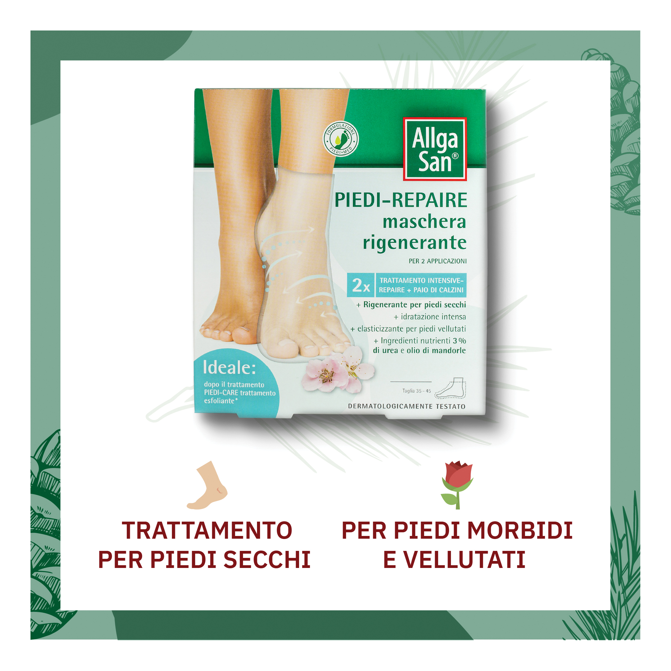 Allgasan piedi repaire maschera rigenerante 2 trattamenti 28 ml