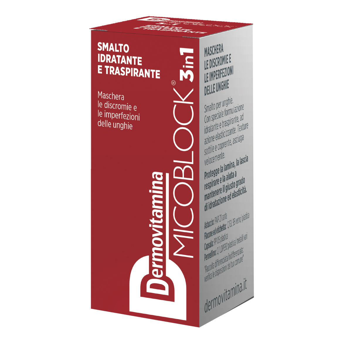 Dermovitamina micoblock 3 in 1 smalto idratante e traspirante matto 5 ml