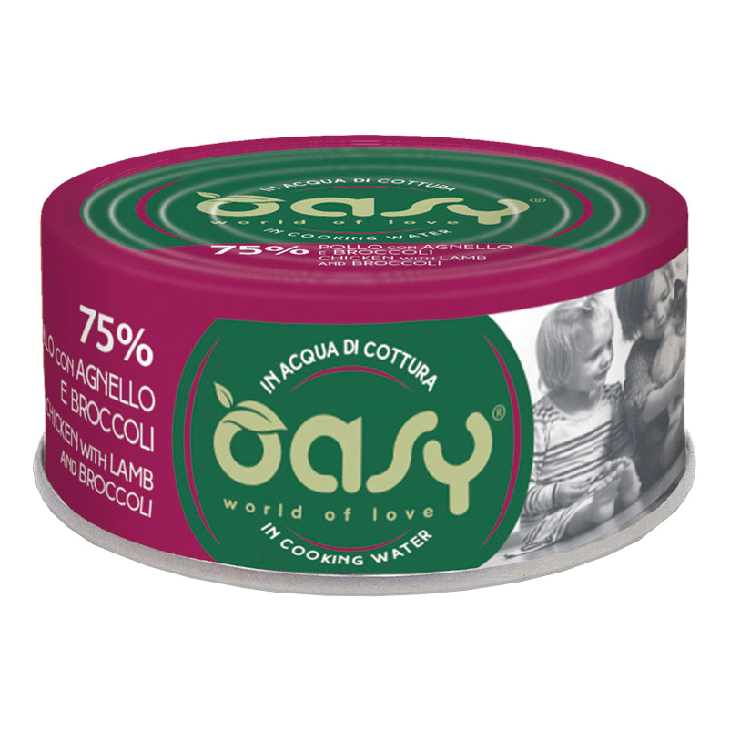 Oasy Gatto More Love In Lattina Adulto Pollo, Agnello & Broccoli 70 Gr