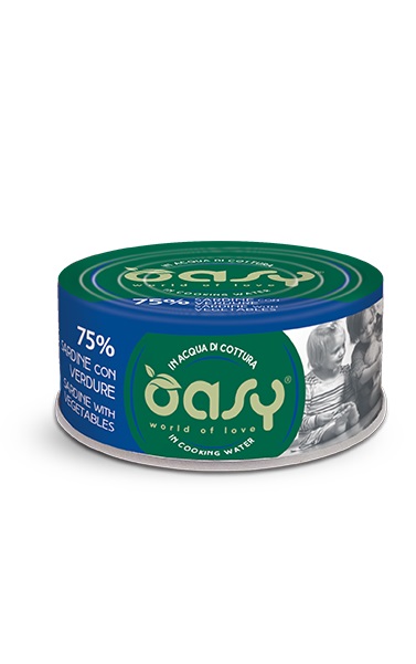 Oasy Gatto More Love In Lattina Adulto Sardine &amp; Verdure 70 Gr