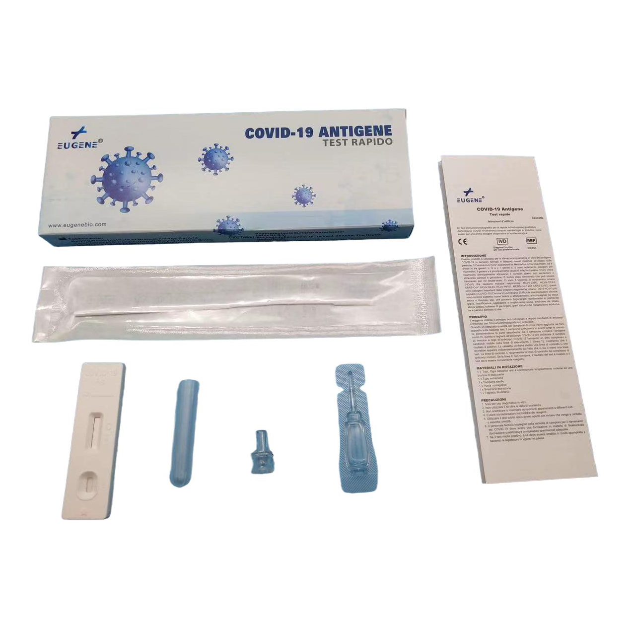Test antigenico rapido covid-19 eugene determinazione qualitativa antigeni sars-cov-2 in tamponi nasofaringei mediante immunocromatografia uso professionale
