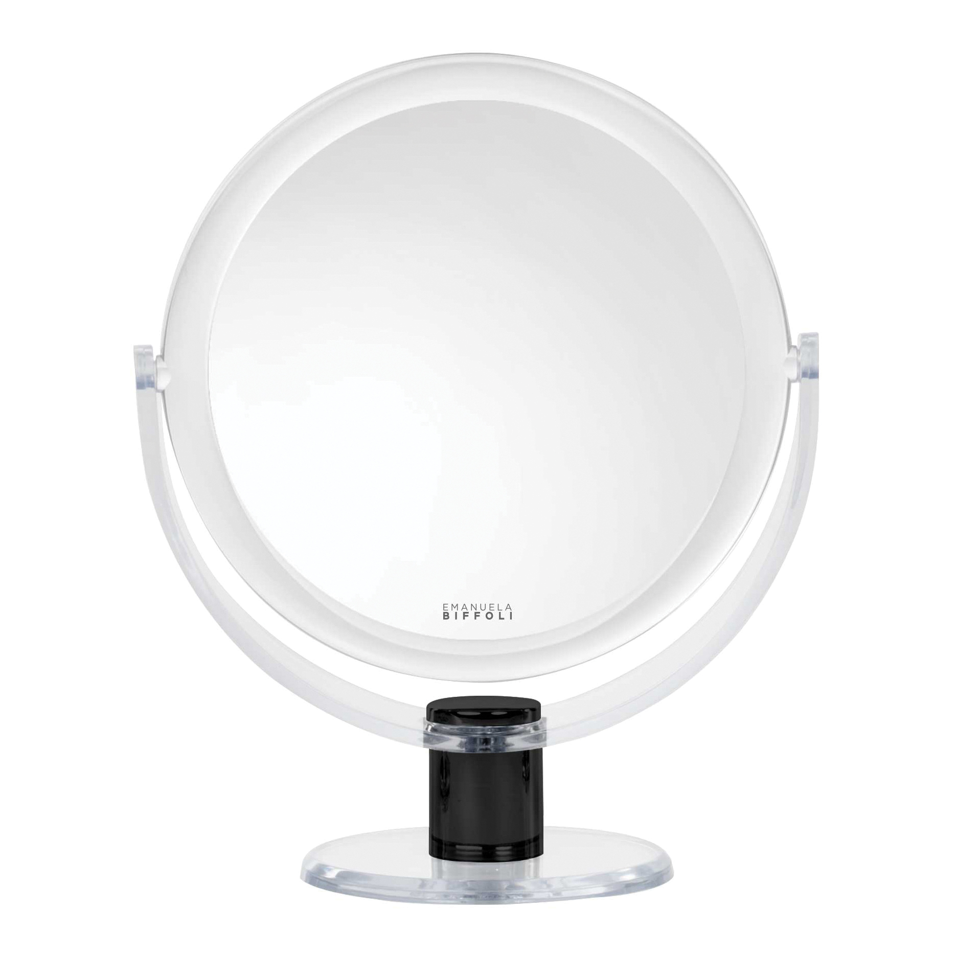 Fixsen - Specchio da parete a LED da 8 pollici con ingrandimento bifacciale, con prolunga da 12 pollici, colore: Nero opaco, con spina di ingrandimento 1X/10x, rotazione di 360°, impermeabile