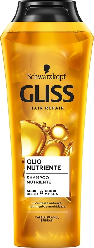 SCHWARZKOPF - Gliss Olio Nutriente - Shampoo Nutriente per capelli fragili e sfibrati 250 Ml