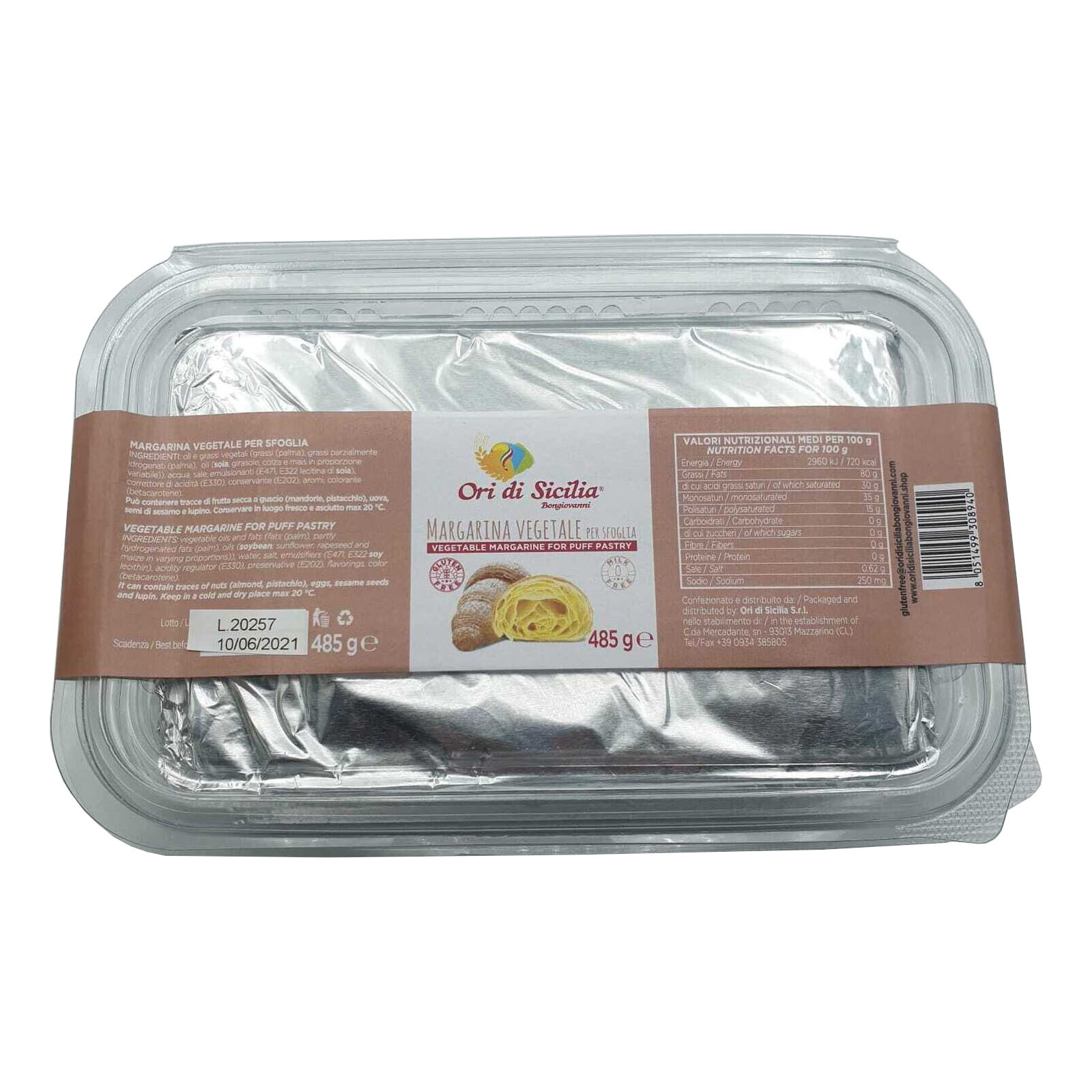 Ori di sicilia margarina vegetale senza glutine 485 g