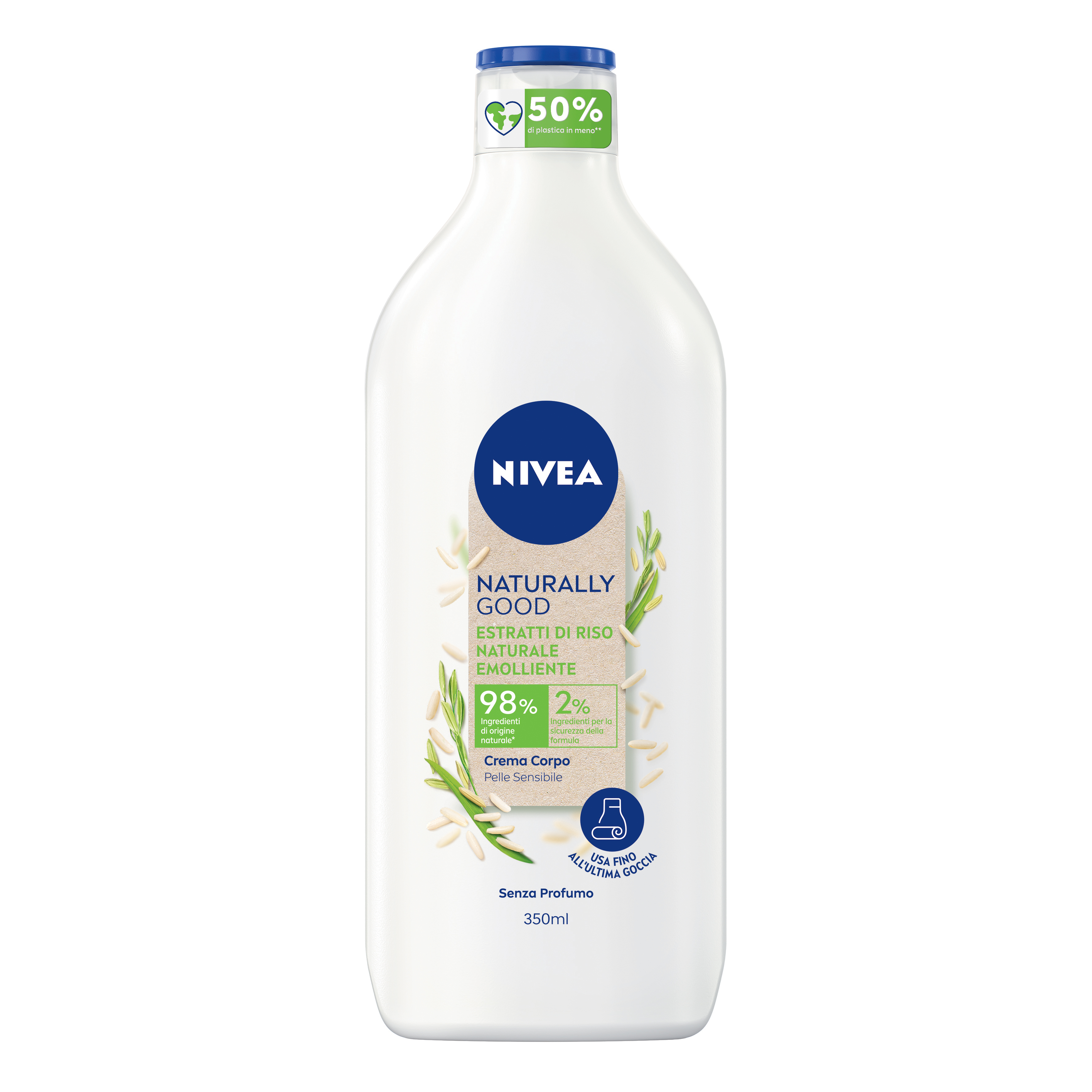 Nivea naturally good crema corpo latte di riso 350 ml