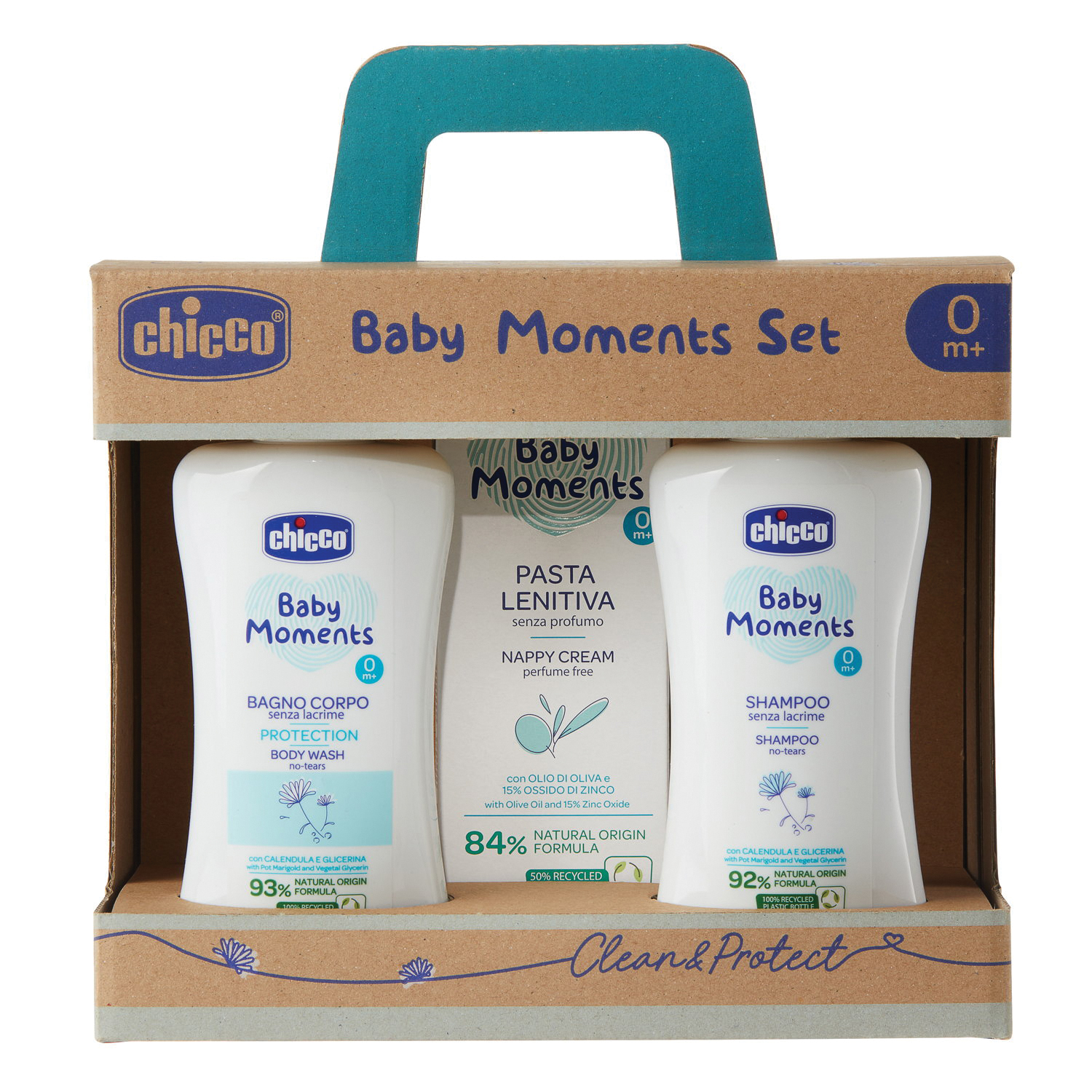 Chicco baby moments set bagnochiuma pelli delicate 200 ml shampoo p...