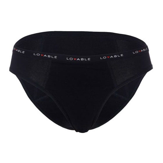 Lovable period panties slip flusso abbondante nero misura large