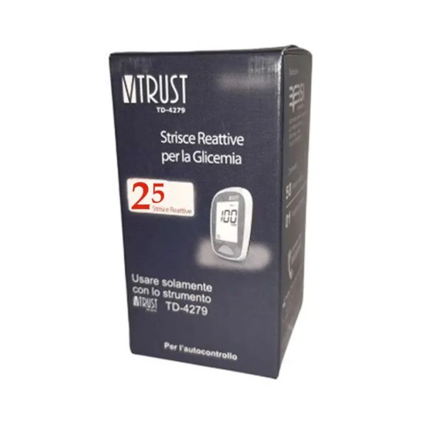 Strisce misurazione glicemia vtrust td-4279 gluc 25 pezzi