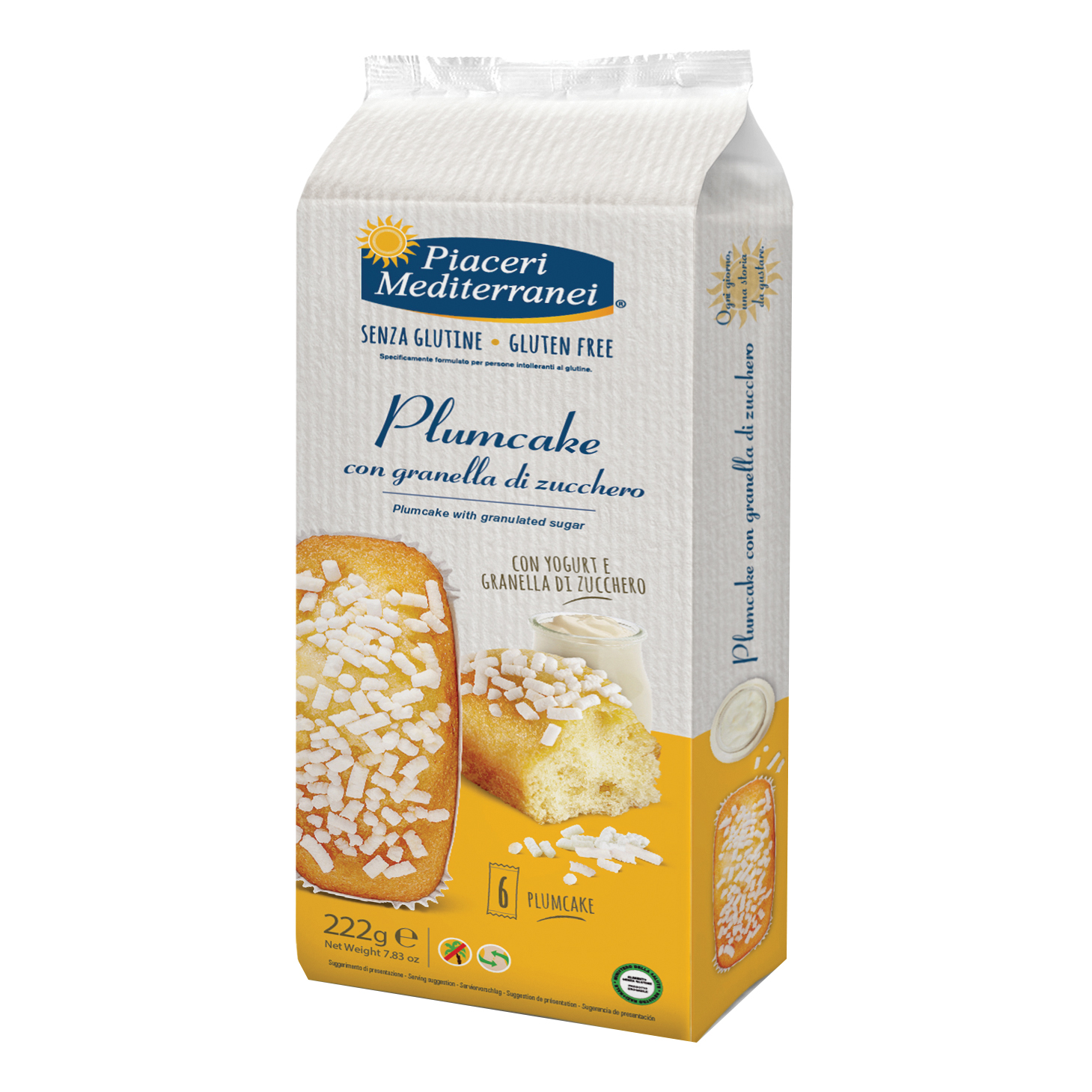 Piaceri mediterranei plumcake granella zucchero 6 pezzi 37 g