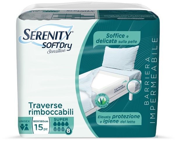 Serenity Soft Dry Sensitive Traversa Assorbente Super 80x180 15 Pezzi