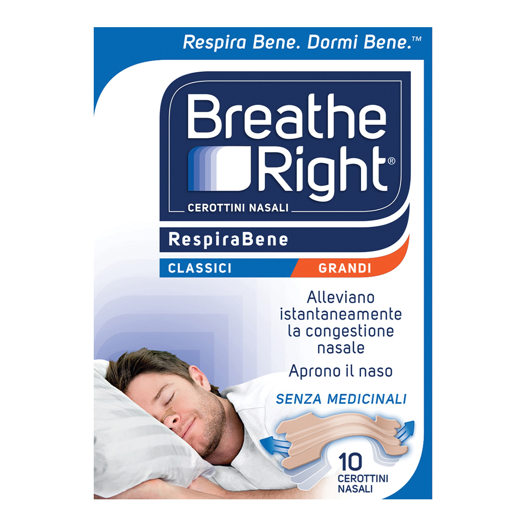 Cerotti nasali breath right classici grandi 10 pezzi