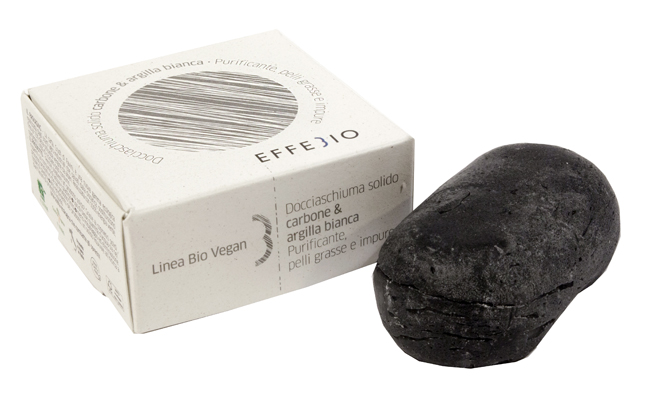 Effebio docciaschiuma solido carbone e argilla bianca
