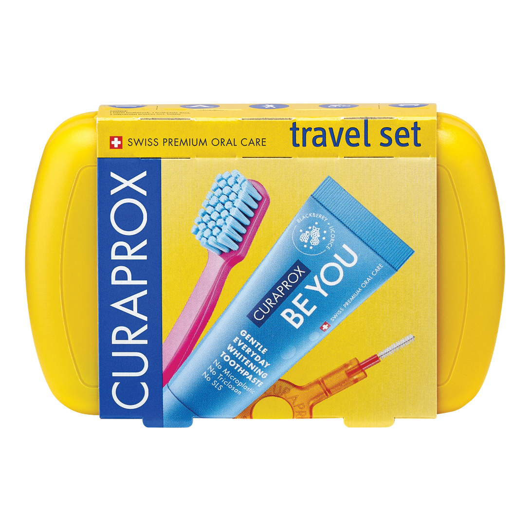 Curaprox travel set yellow