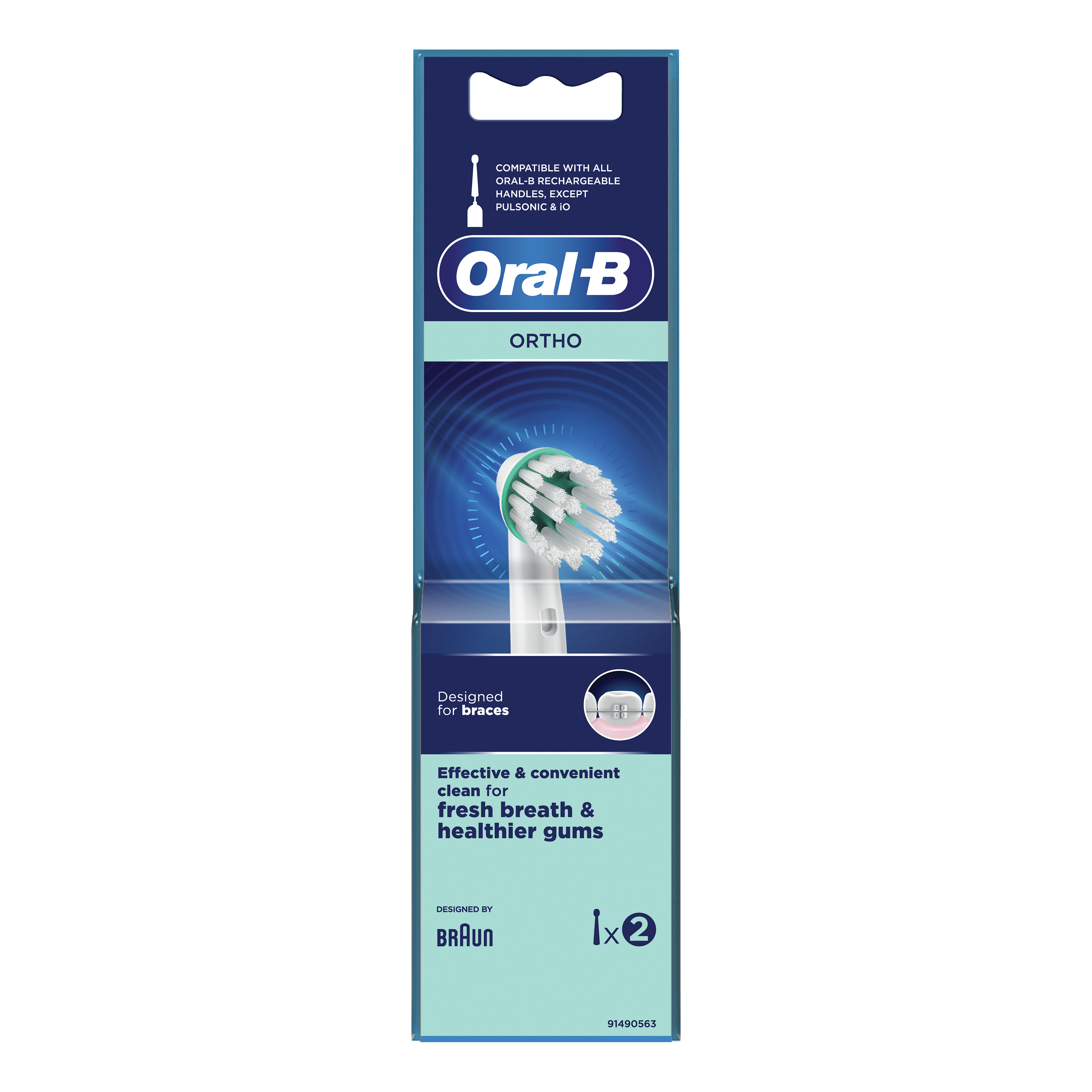 Oralb ortho od17 testina per spazzolino elettrico 2 pezzi