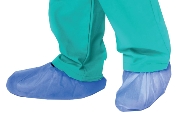 Copriscarpa azzurro in polietilene goffrato con elastico taglia unica