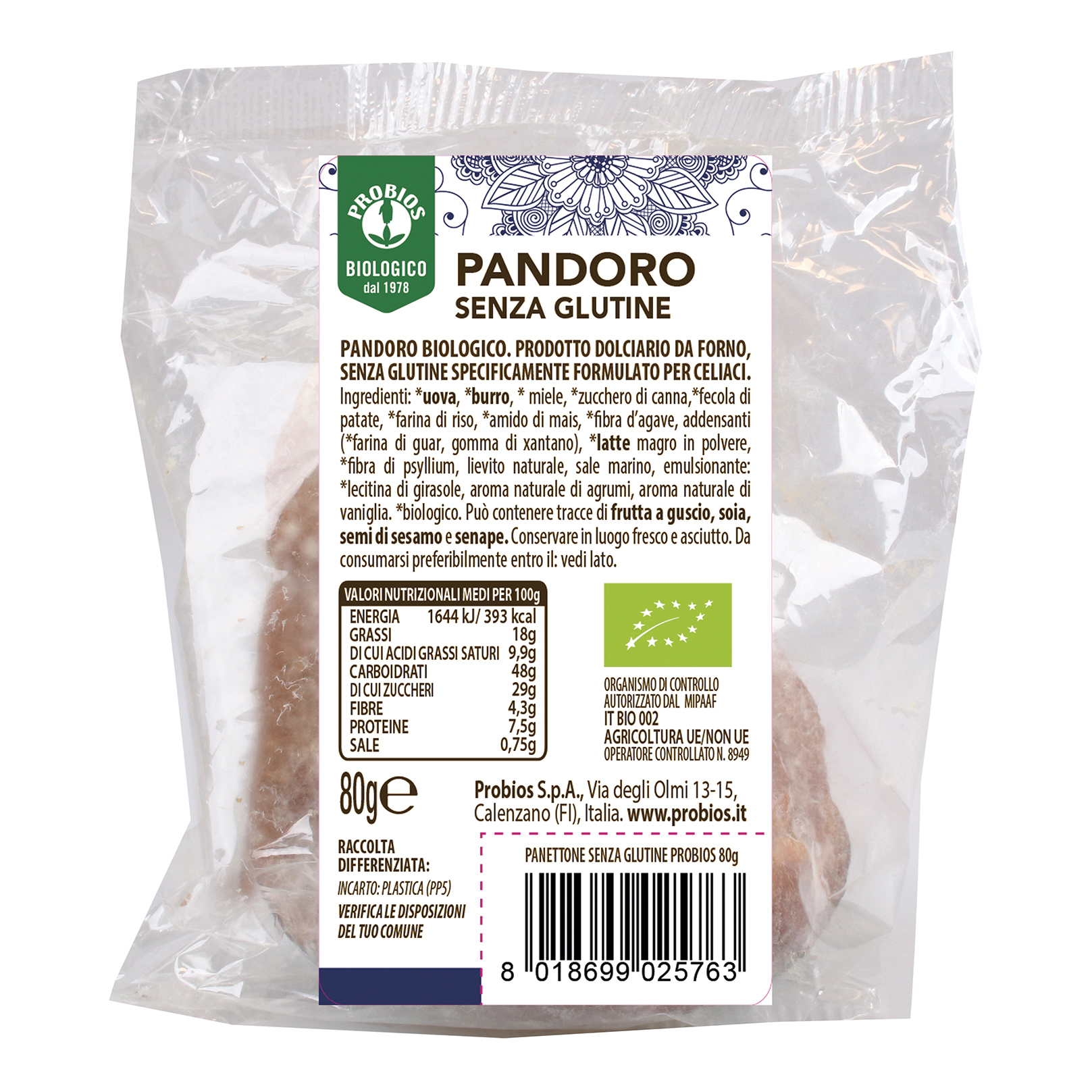 Pandoro senza glutine mini 80 g