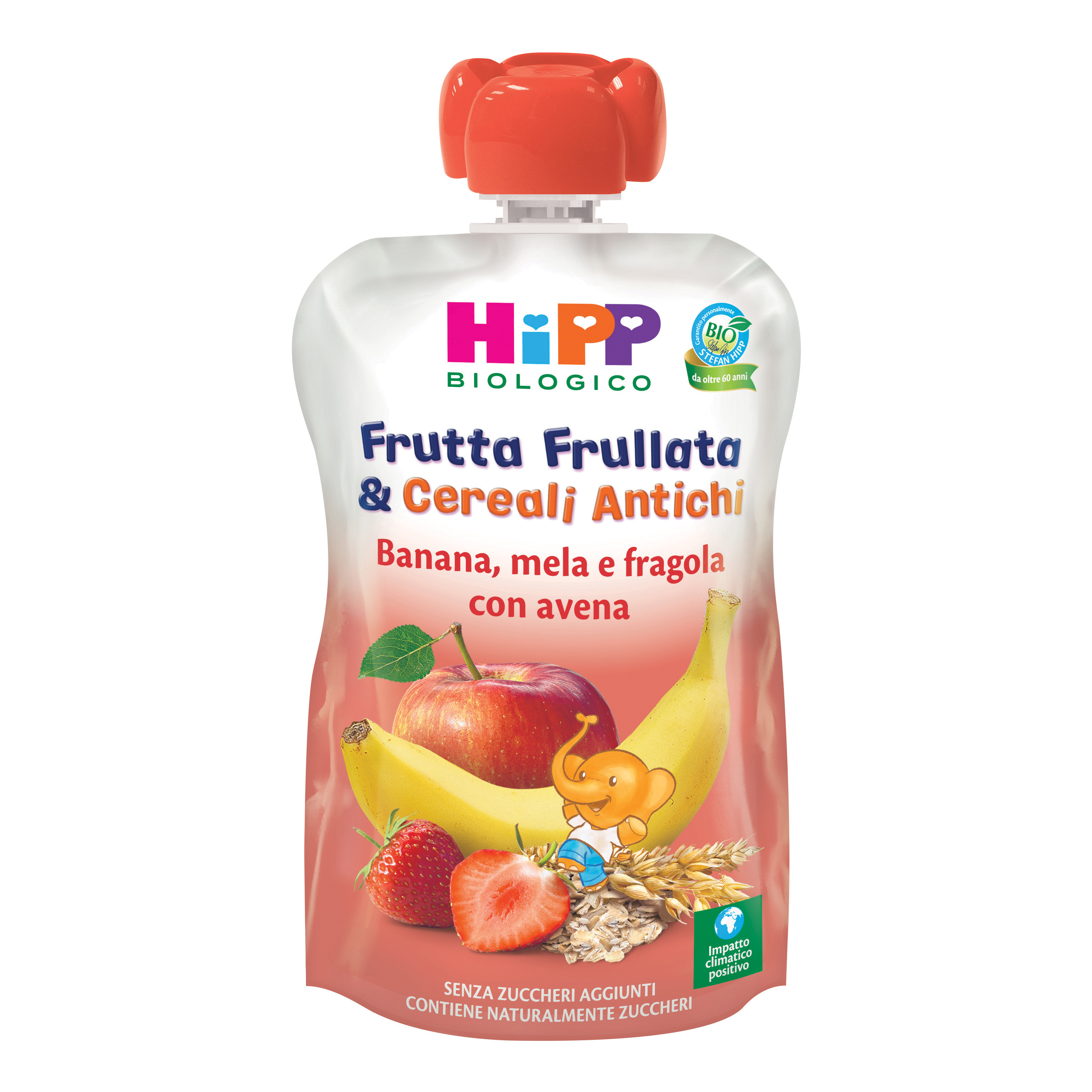 Hipp frutta frull&amp;cereali antichi banana mela fragola avena 90 g