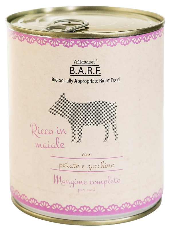 Barf cane trito di maiale con patate e zucchine 800 g