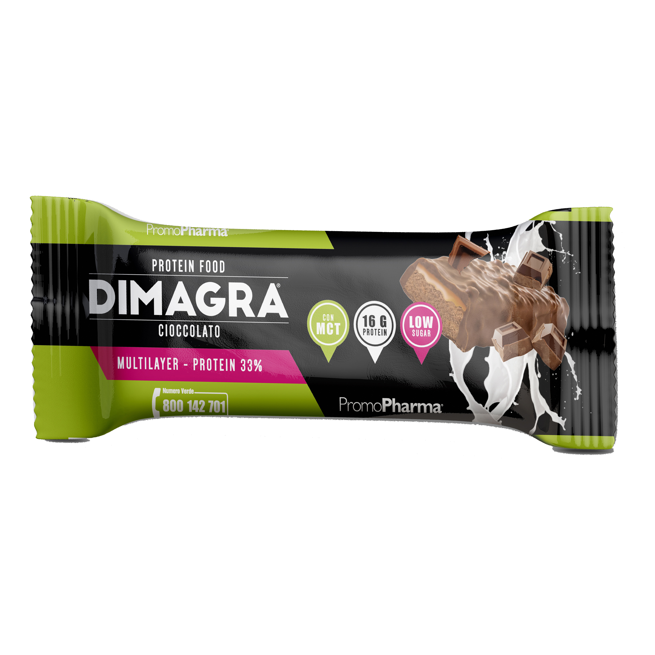 Dimagra protein barretta 33% cacao 50 g