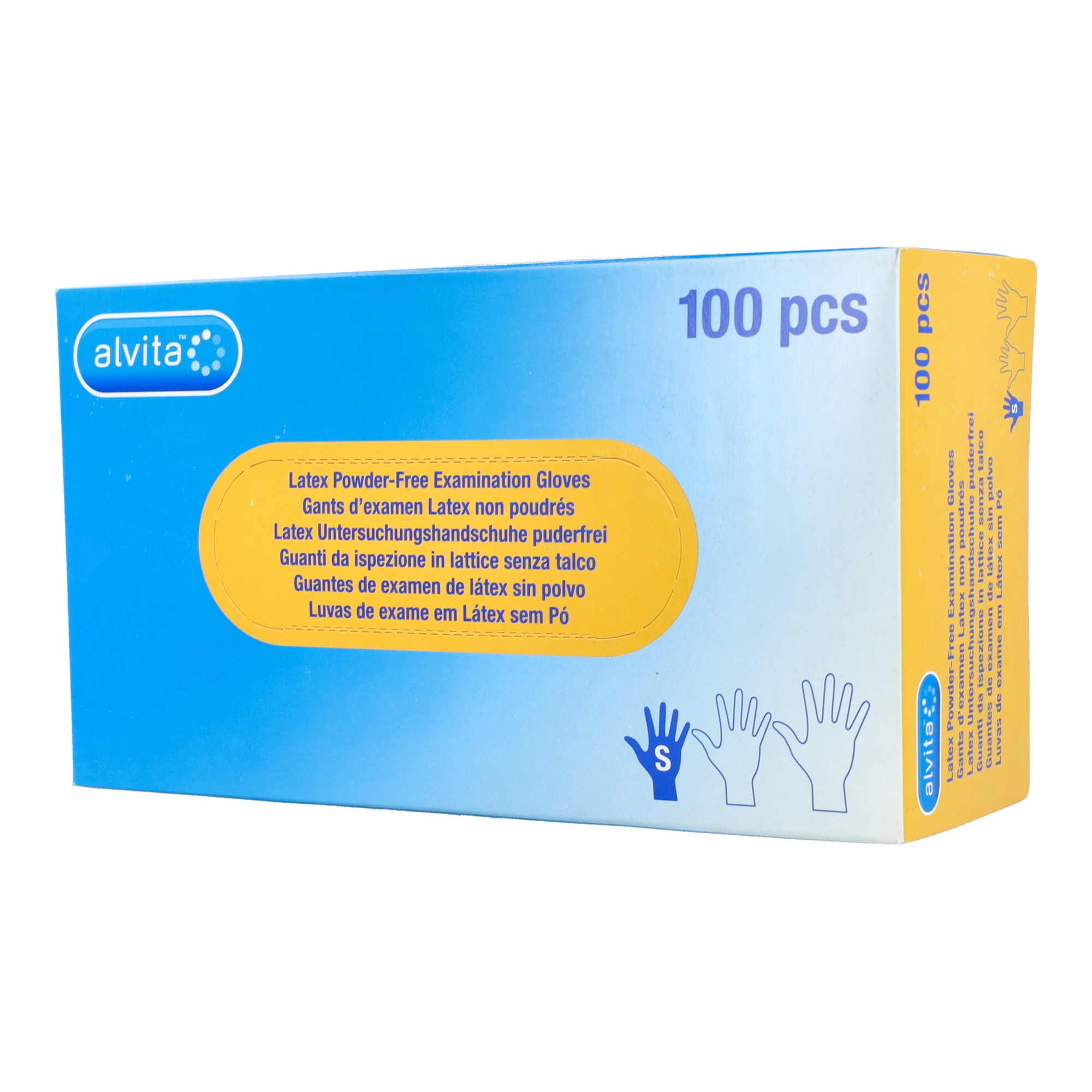 Guanti in lattice senza polvere taglia small 100 pezzi alvita