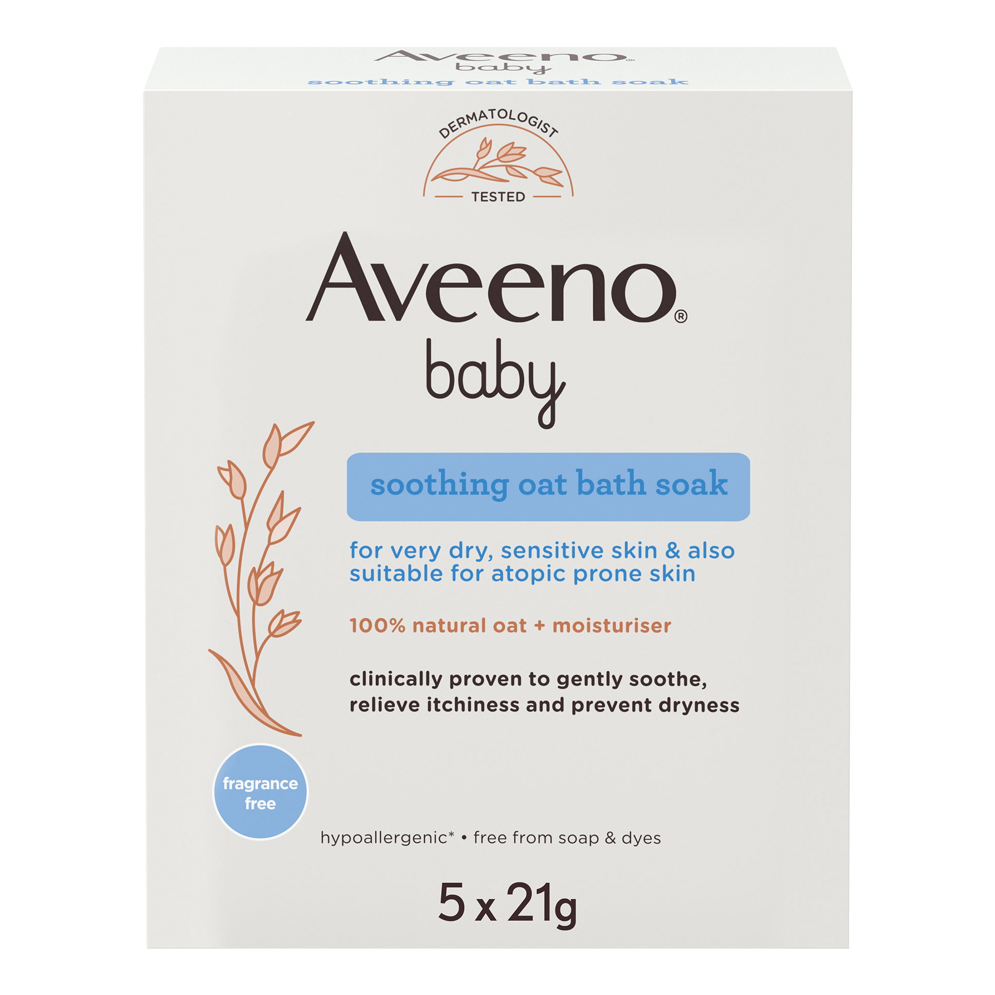 Aveeno Baby Colloidal Polvere Bagno 5 x 21 g