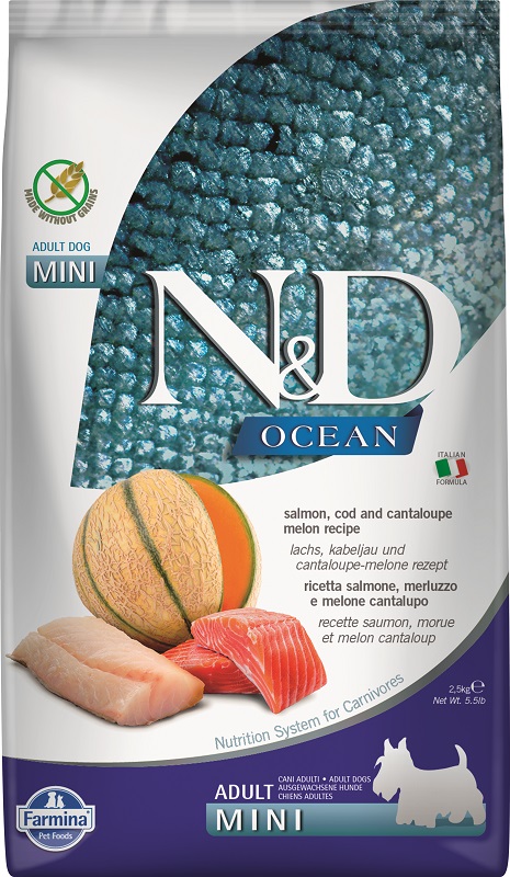 N&amp;d ocean dog salmone merluzzo cantalopo adult mini g 800