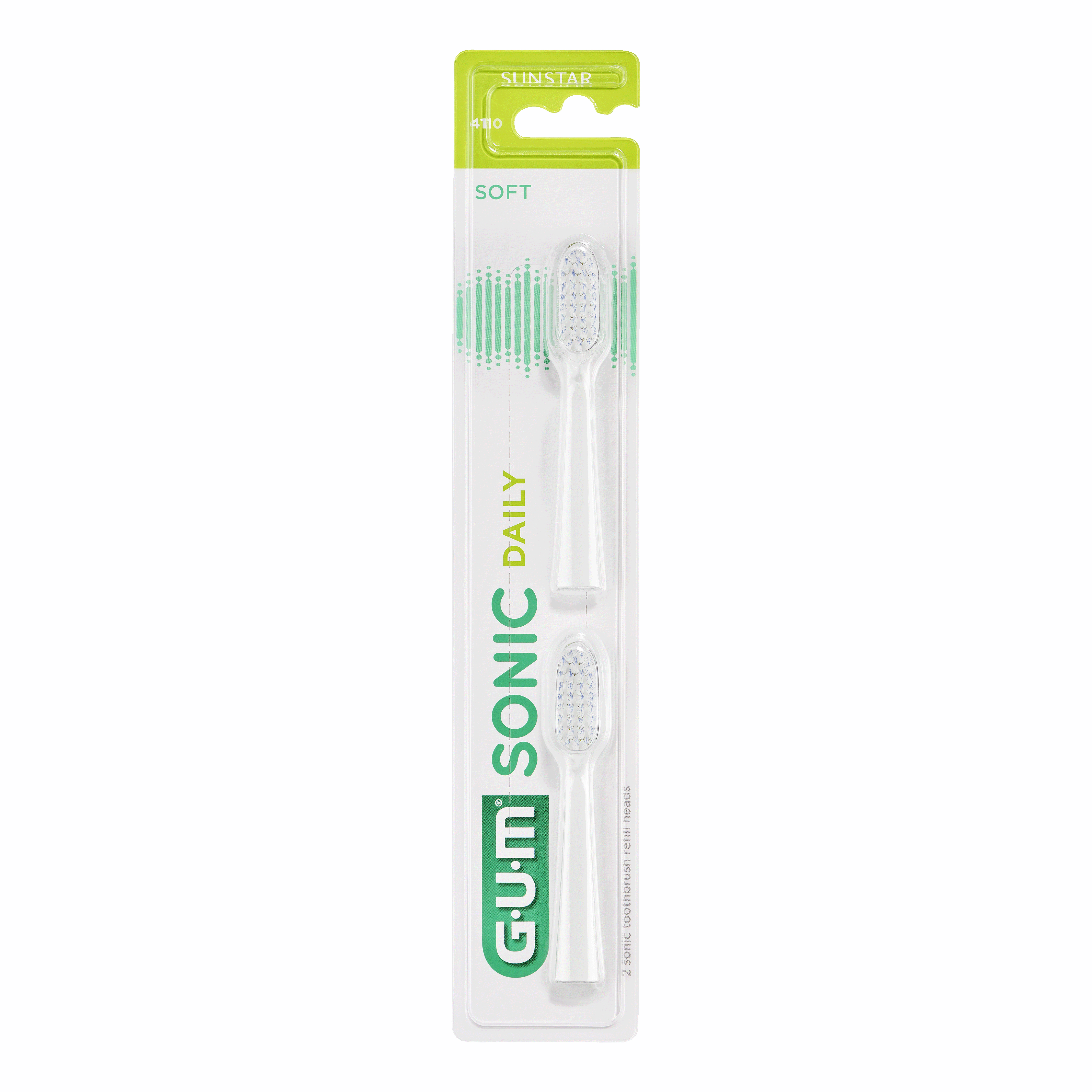 Gum sonic daily spazzolino batteria refill white 2 pezzi