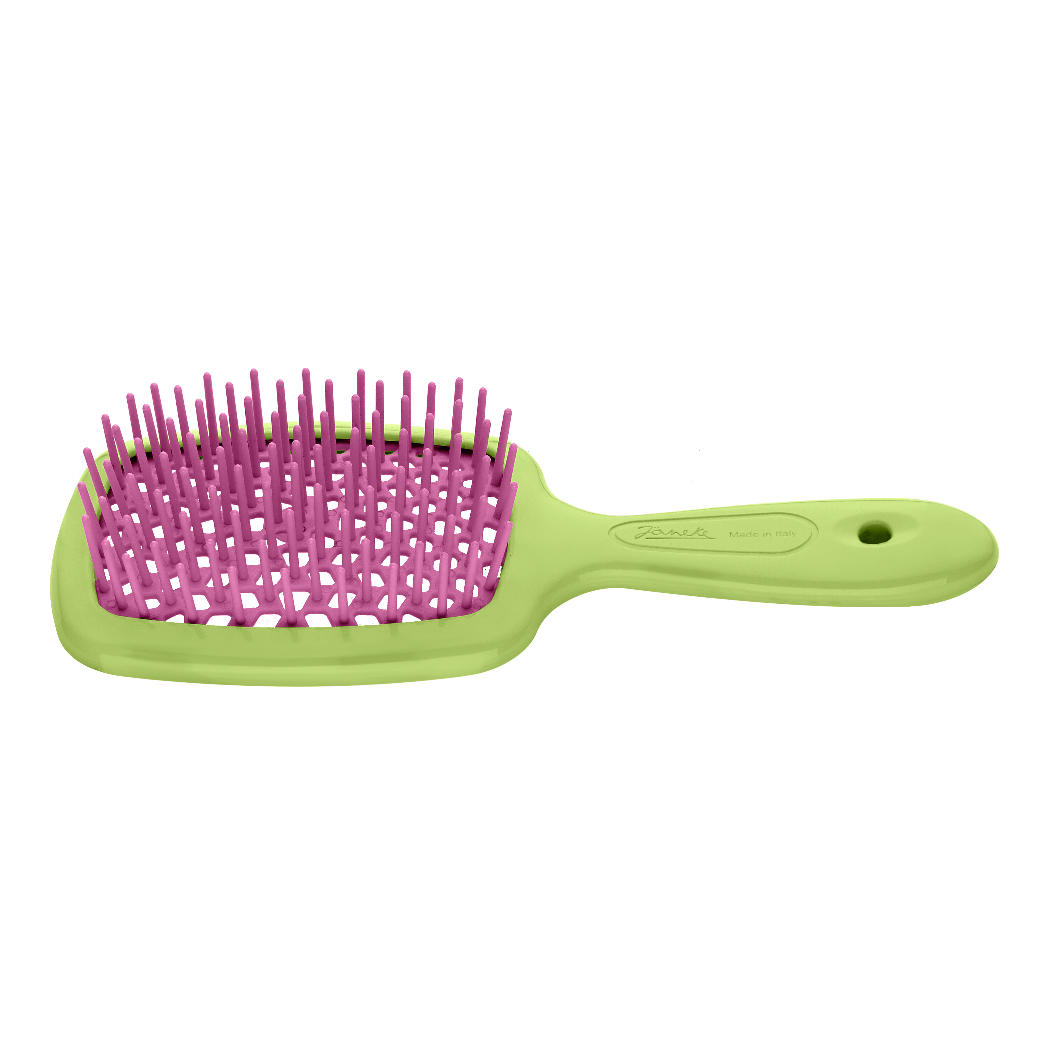 Superbrash spazzola small verde con riccio fucsia