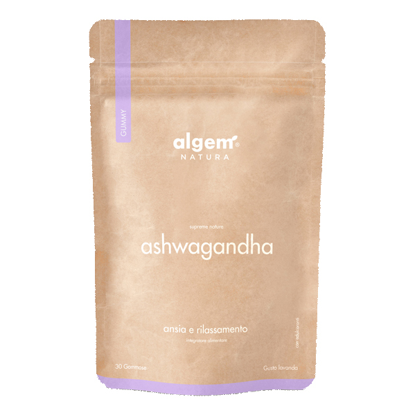 Algem supreme nature ashwagandha ansia e rilassamento 30 gommose gusto lavanda