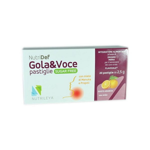 Nutridef gola &amp; voce sugar free arancia 20 pastiglie