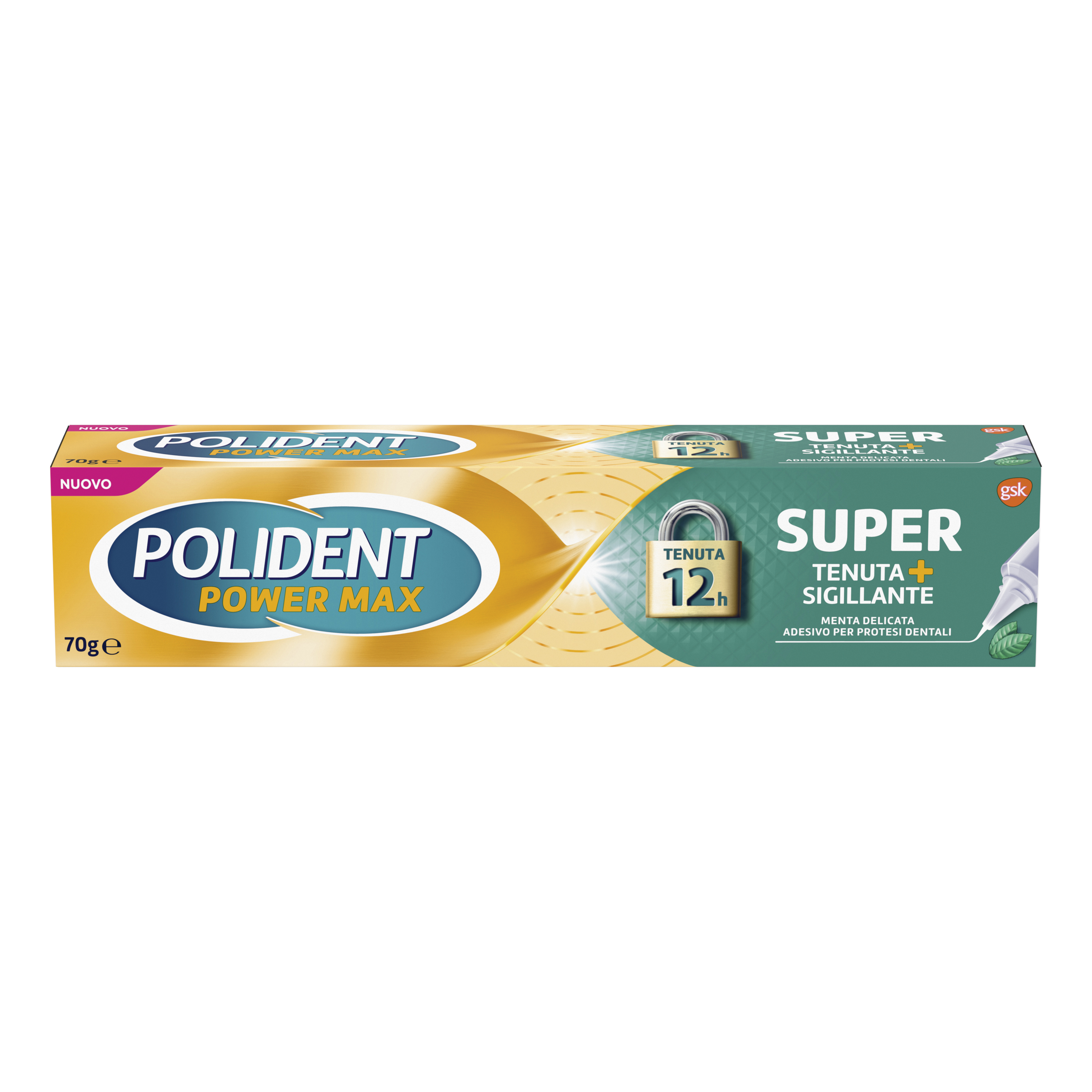 POLIDENT SUPER TENUTA + SIGILLANTE MENTA DELICATA ADESIVO PROTESI DENTALE 70 G