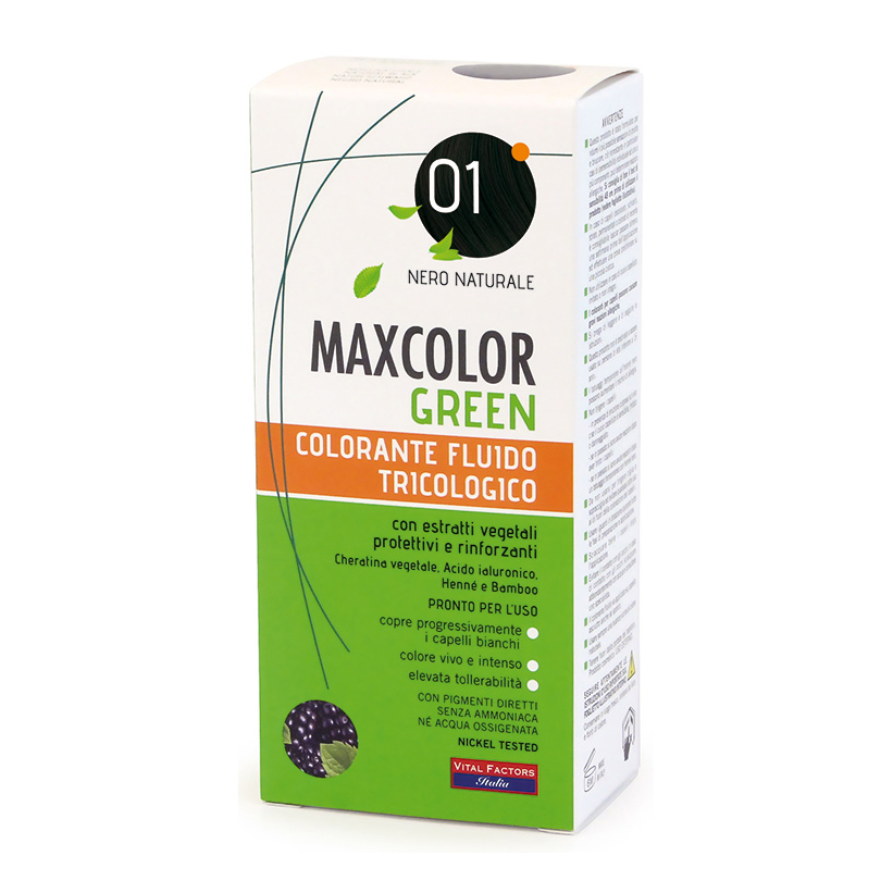 Maxcolor green 01 nero naturale 75 ml + balsamo 15 ml