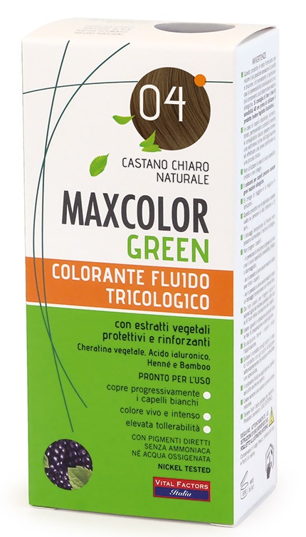 Maxcolor green 04 castano chiaro naturale 75 ml + balsamo 15 ml