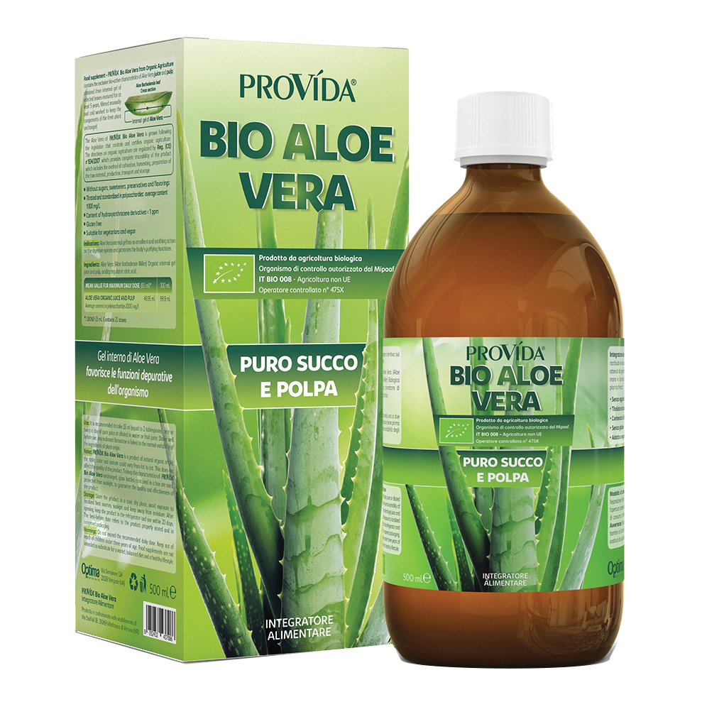 Provida bio aloe vera puro succo e polpa 500 ml