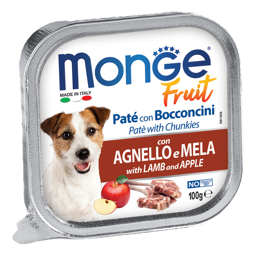 Monge Cane Fruit Vaschetta Adulto Agnello & Mela 100 Gr