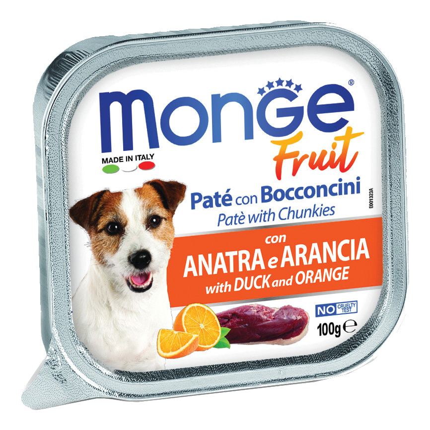 Monge Cane Fruit Vaschetta Adulto Anatra & Arancia 100 Gr