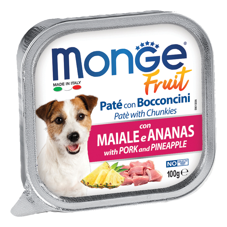 Monge Cane Fruit Vaschetta Adulto Maiale & Ananas 100 Gr