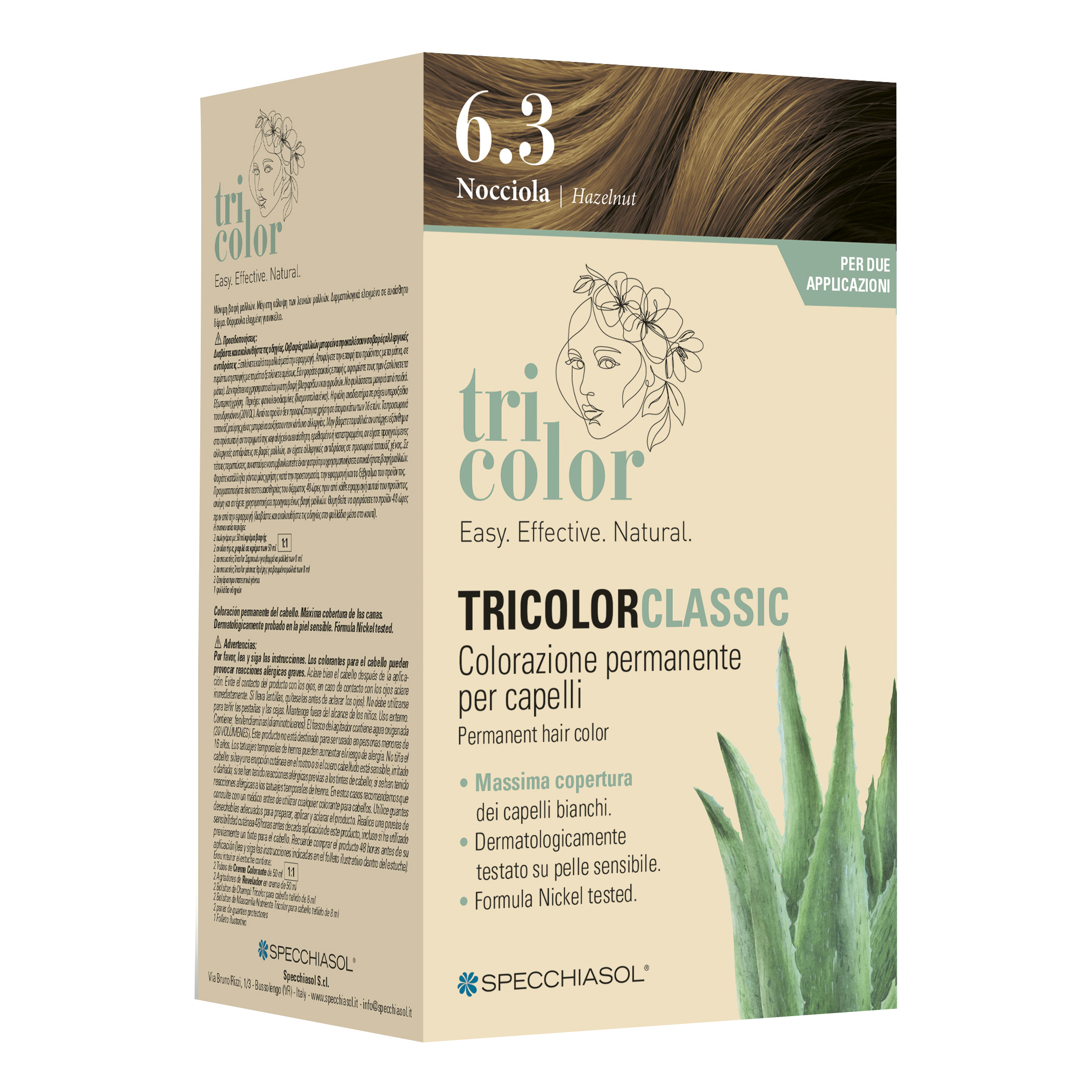 Tricolor classic 6,3 nocciola 2 tubi 50 ml + 2 shaker 50 ml + 4 bustine 8 ml