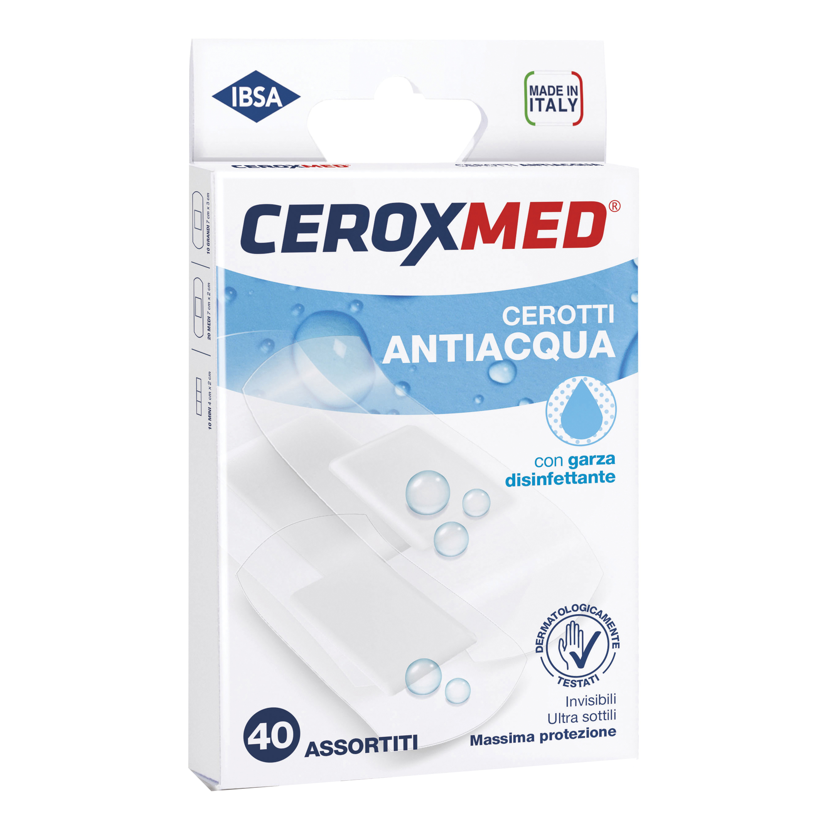 Cerotti Antiacqua Ceroxmed Assortiti 40 Pezzi