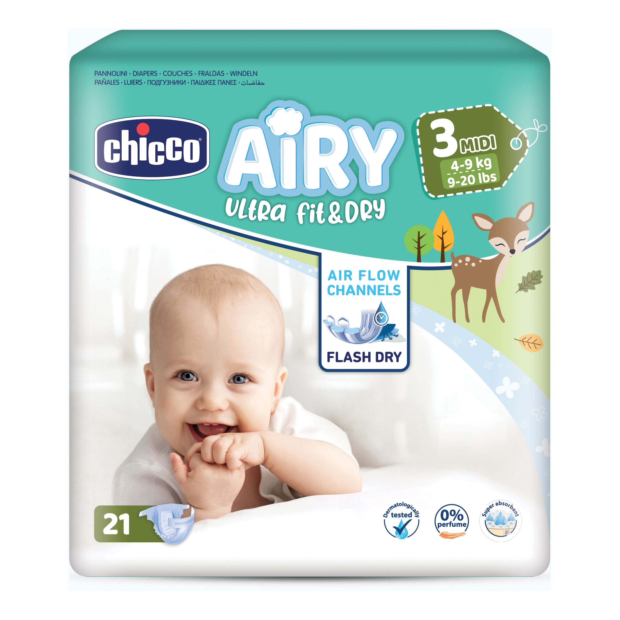 CHICCO AIRY PANNOLINO MIDI 21 PEZZI