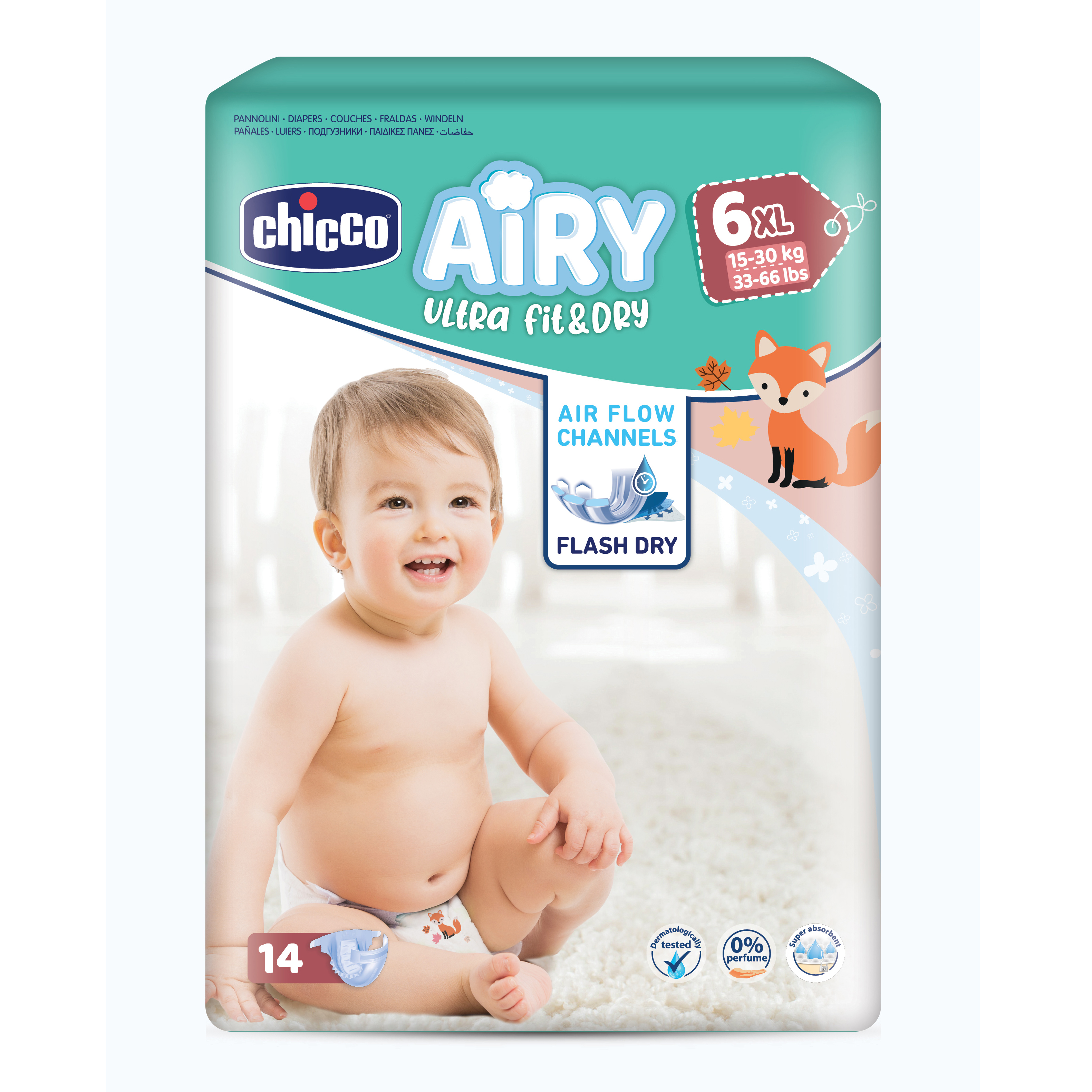 Chicco airy pannolino xl 14 pezzi