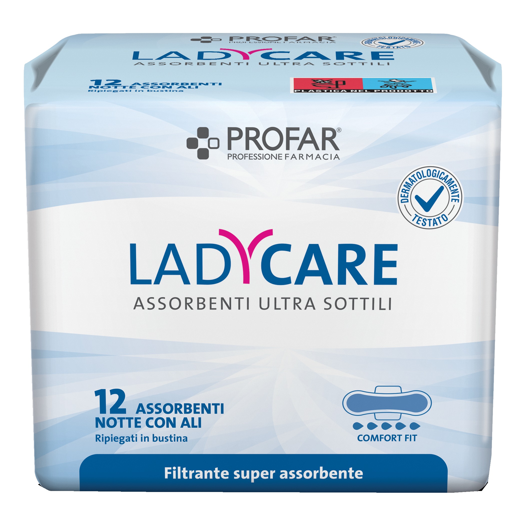Ladycare assorbenti notte con ali 12 pezzi profar