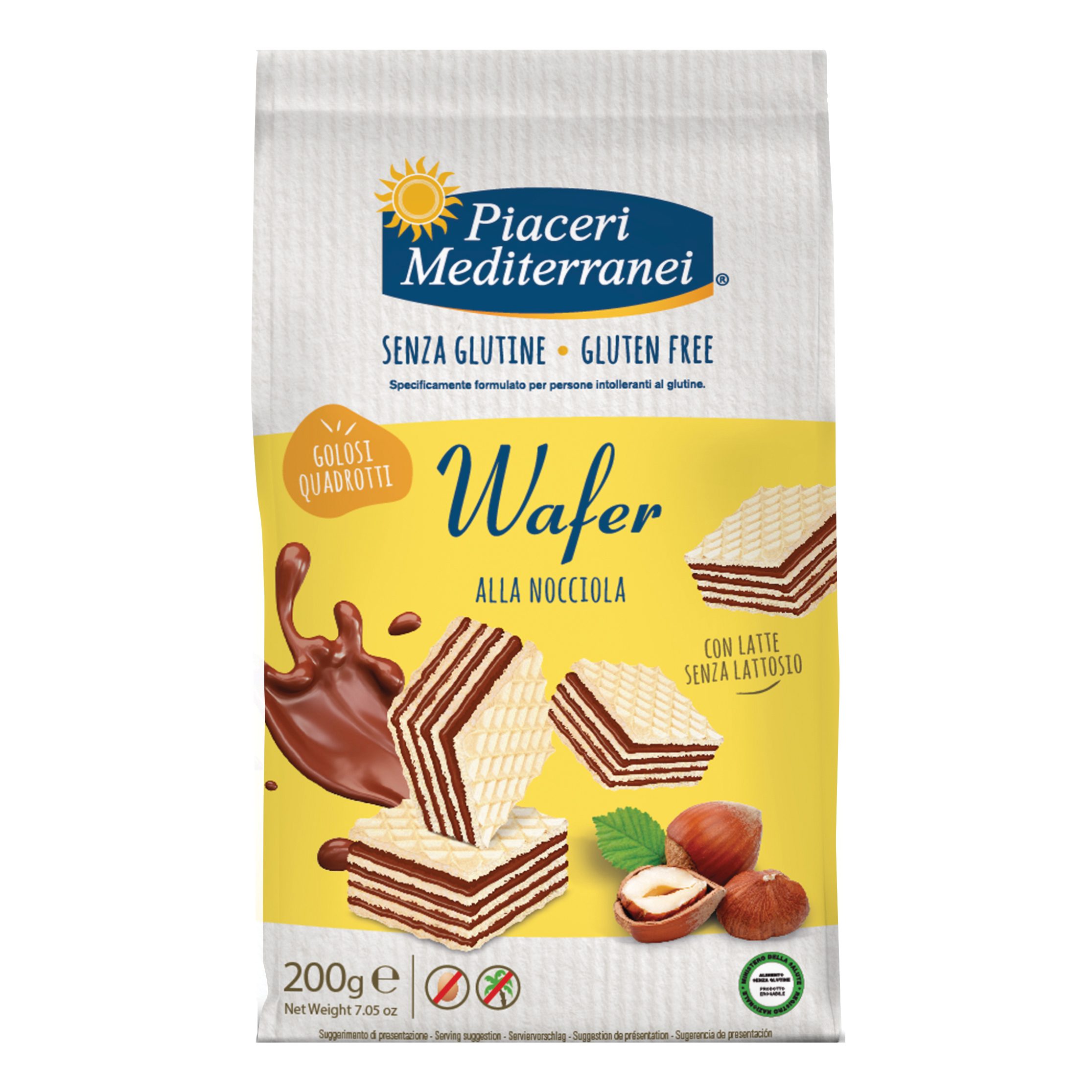Piaceri mediterranei wafer alle nocciole 200 g