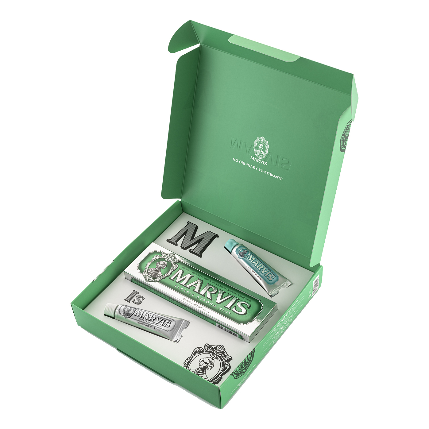 Marvis The Mints Gift Set Dentifricio Classic 85 ml + Dentifricio Whitening 10 ml + Dentifricio Aquatic 10 ml