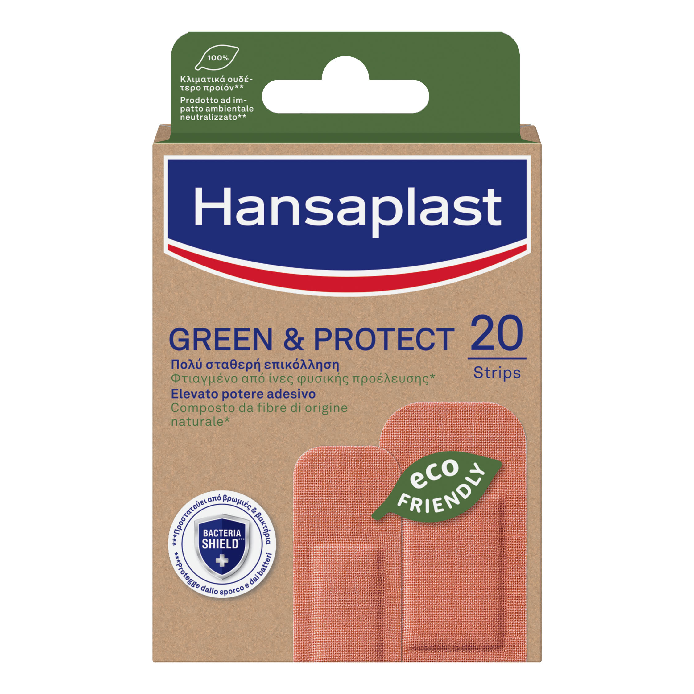 Cerotto hansaplast green&amp;protect 20 pezzi assortiti