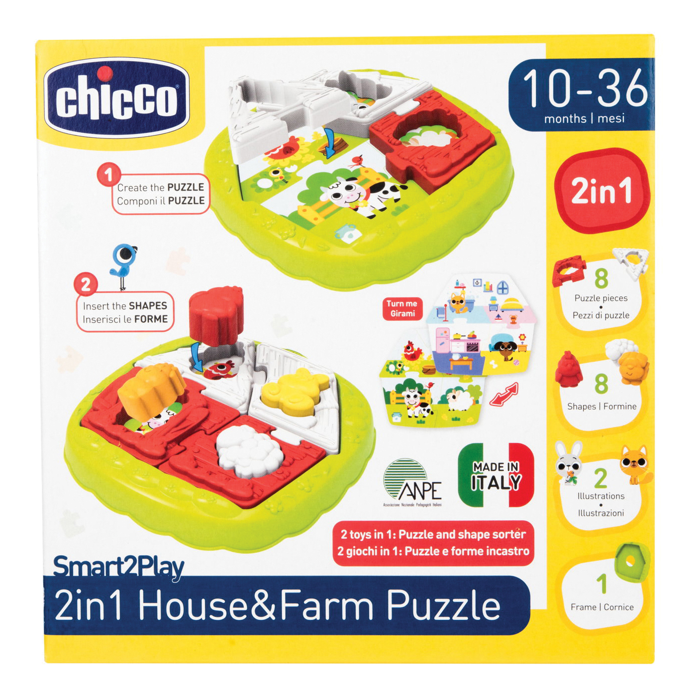 CHICCO GIOCO S2P 2IN1 HOUSE&amp;FARM PUZZLE